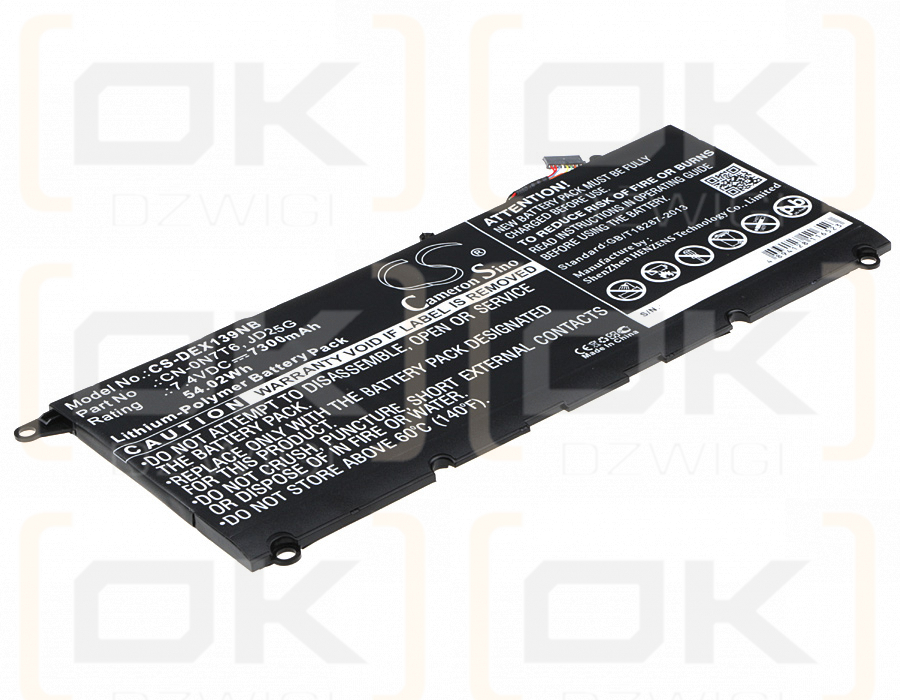 DELL XPS 13 9350 / CN-0N7T6 7300mAh Li-Polímero 7.4V (Cameron Sino)