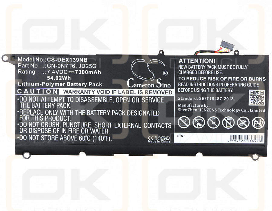 DELL XPS 13 9350 / CN-0N7T6 7300mAh Li-Polímero 7.4V (Cameron Sino)