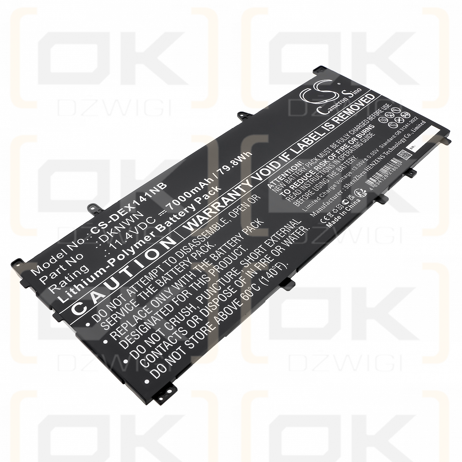 DELL Alienware X14 R2 / 0DKNWN 7000 mAh Li-Polymer 11,4 V (Cameron Sino)