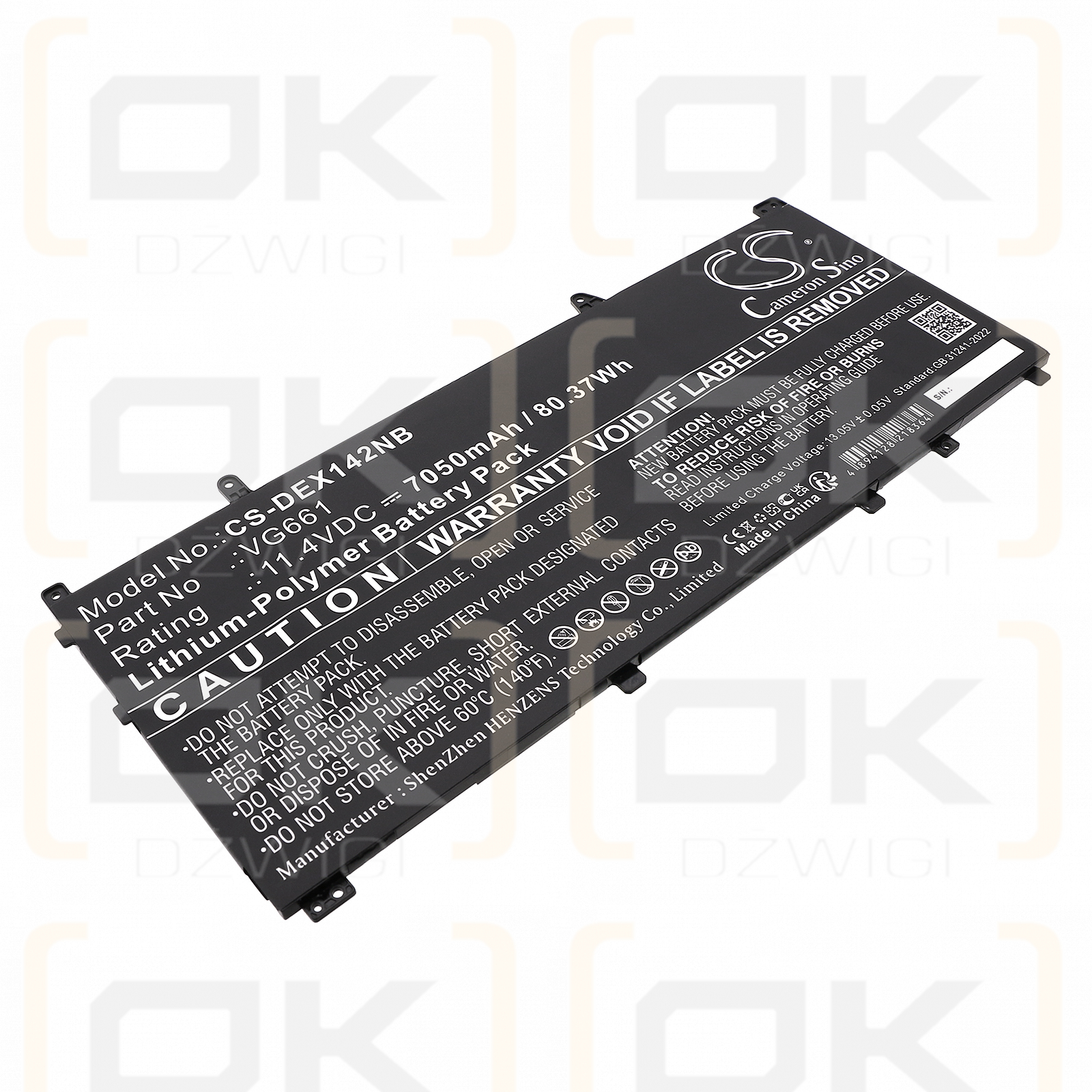 DELL Alienware X14 R2 / V4N84 7050 mAh Li-Polymer 11,4 V (Cameron Sino)