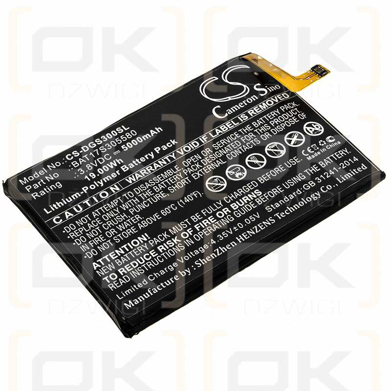 Doogee S30 / BAT17S305580 5000mAh Li-Polymer 3.8V (Cameron Sino)