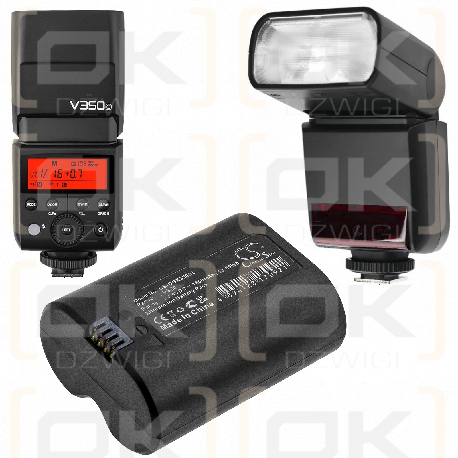 GODOX Zoom Lion Mini Flash / VB20 1850mAh Li-ion 7.4V (Cameron Sino)