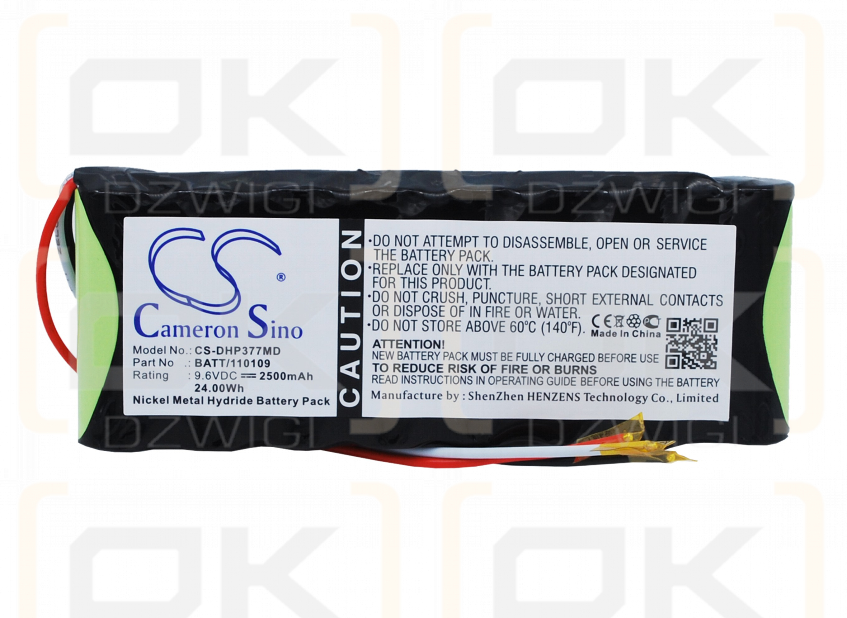 Oxímetro de pulso Datex Ohmeda Biox 3775/120109 2500mAh Ni-MH 9,6V (Cameron Sino)