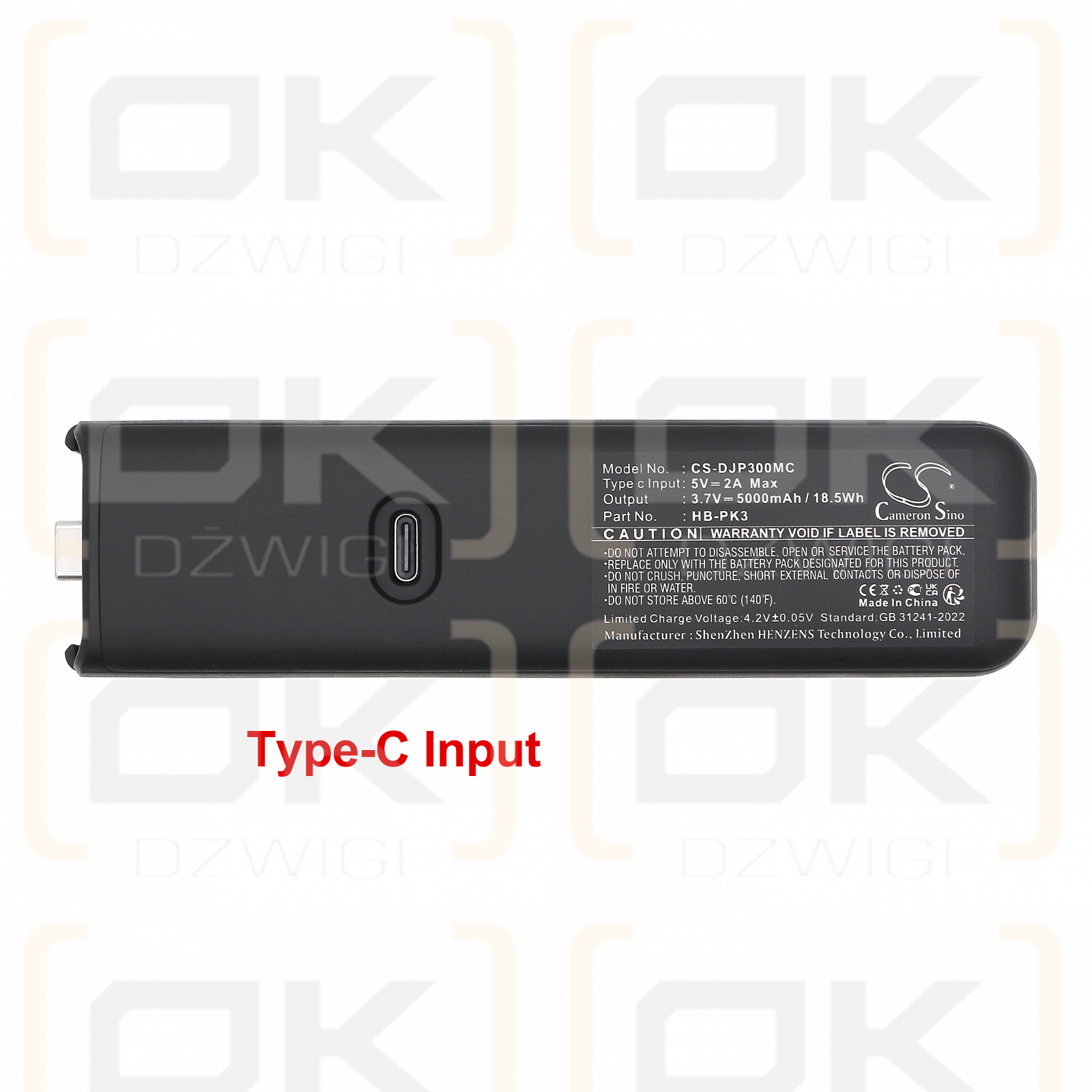 DJI Osmo Pocket 3 Batteriegriff / HB-PK3 5000 mAh Li-Ionen 3,7 V (Cameron Sino)
