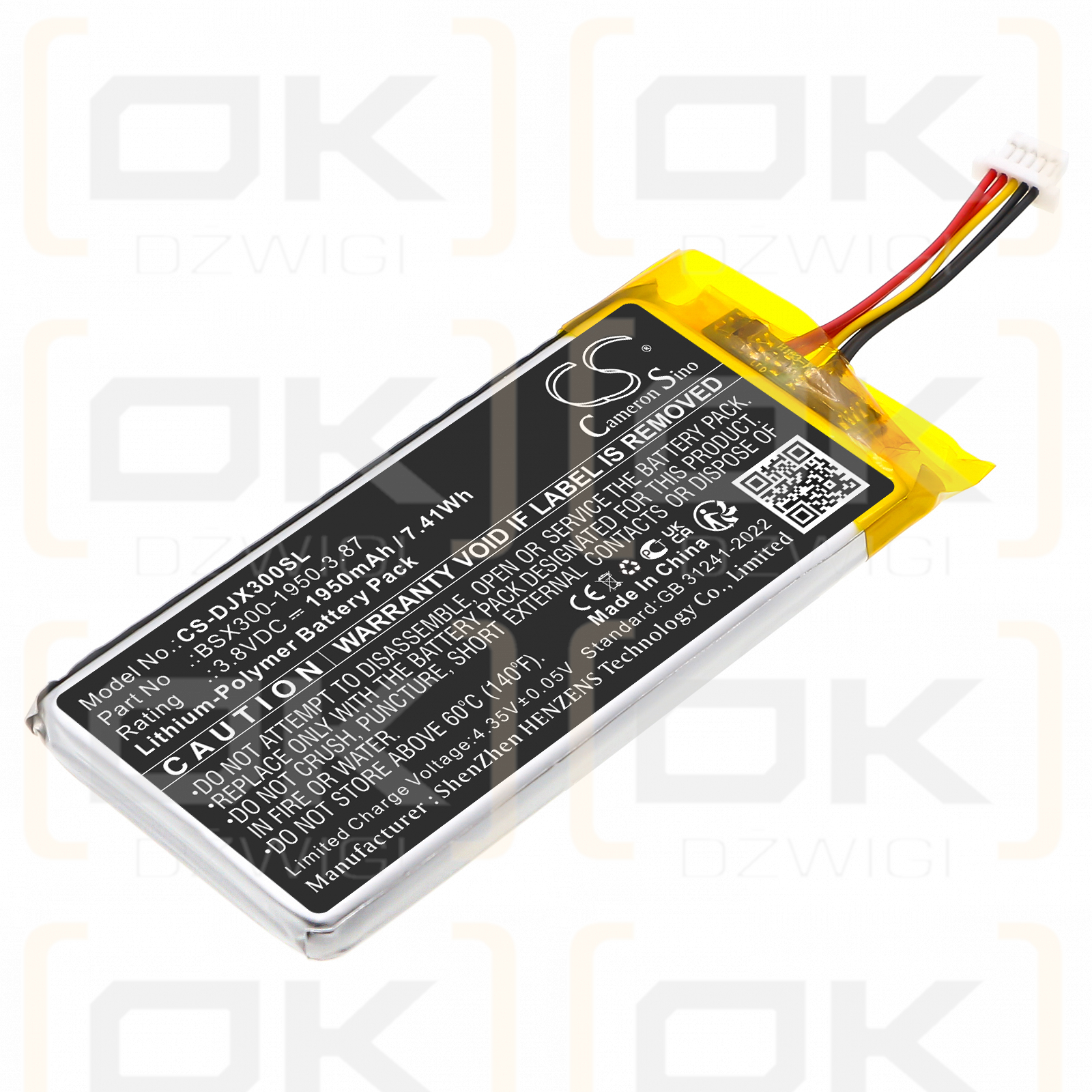 DJI MIC Mini / BSX300-1950-3.87 1950 mAh Li-Polymer 3,8 V (Cameron Sino)