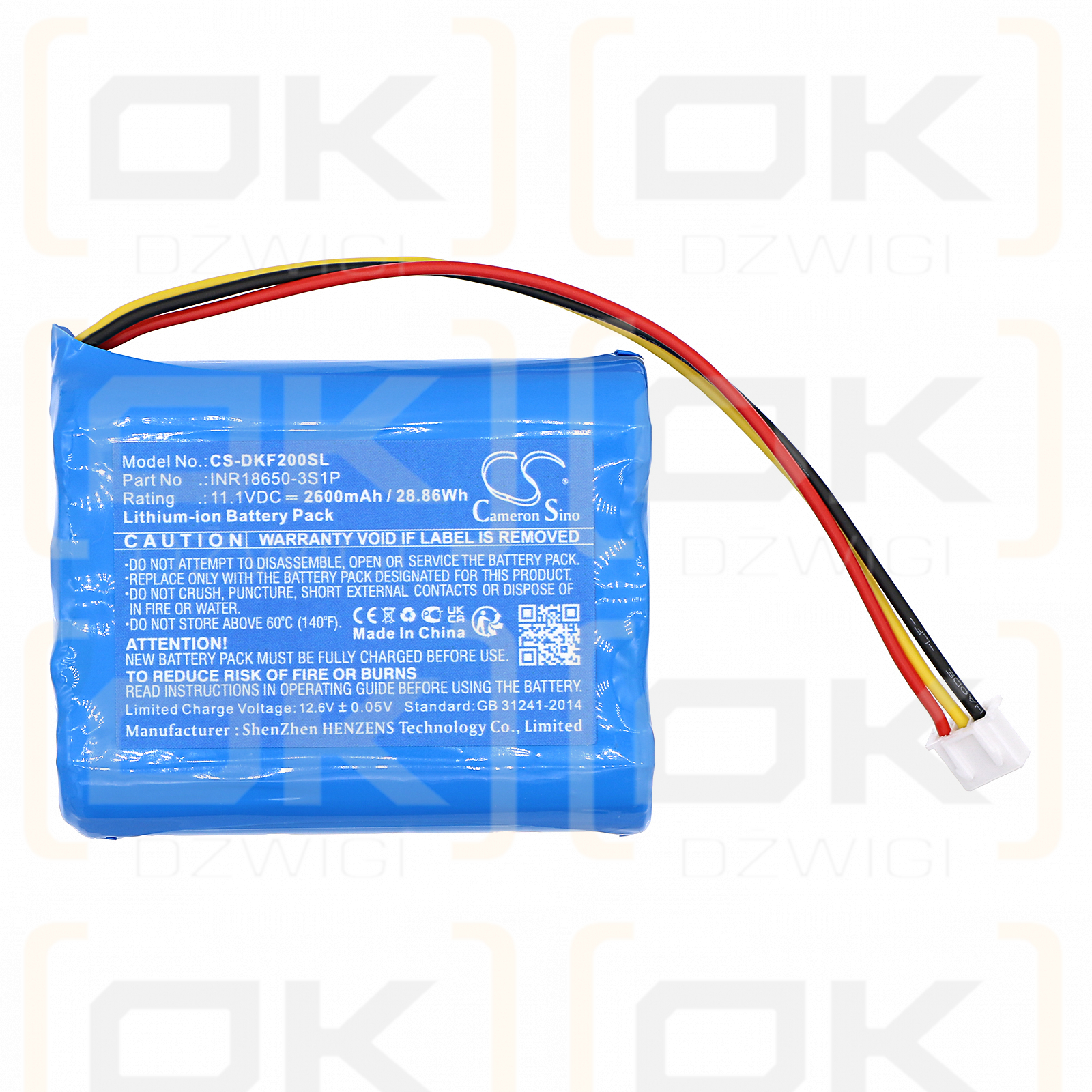 DOCKIN D Fine+ 2 / INR18650-3S1P 2600mAh Li-ion 11.1V (Cameron Sino)