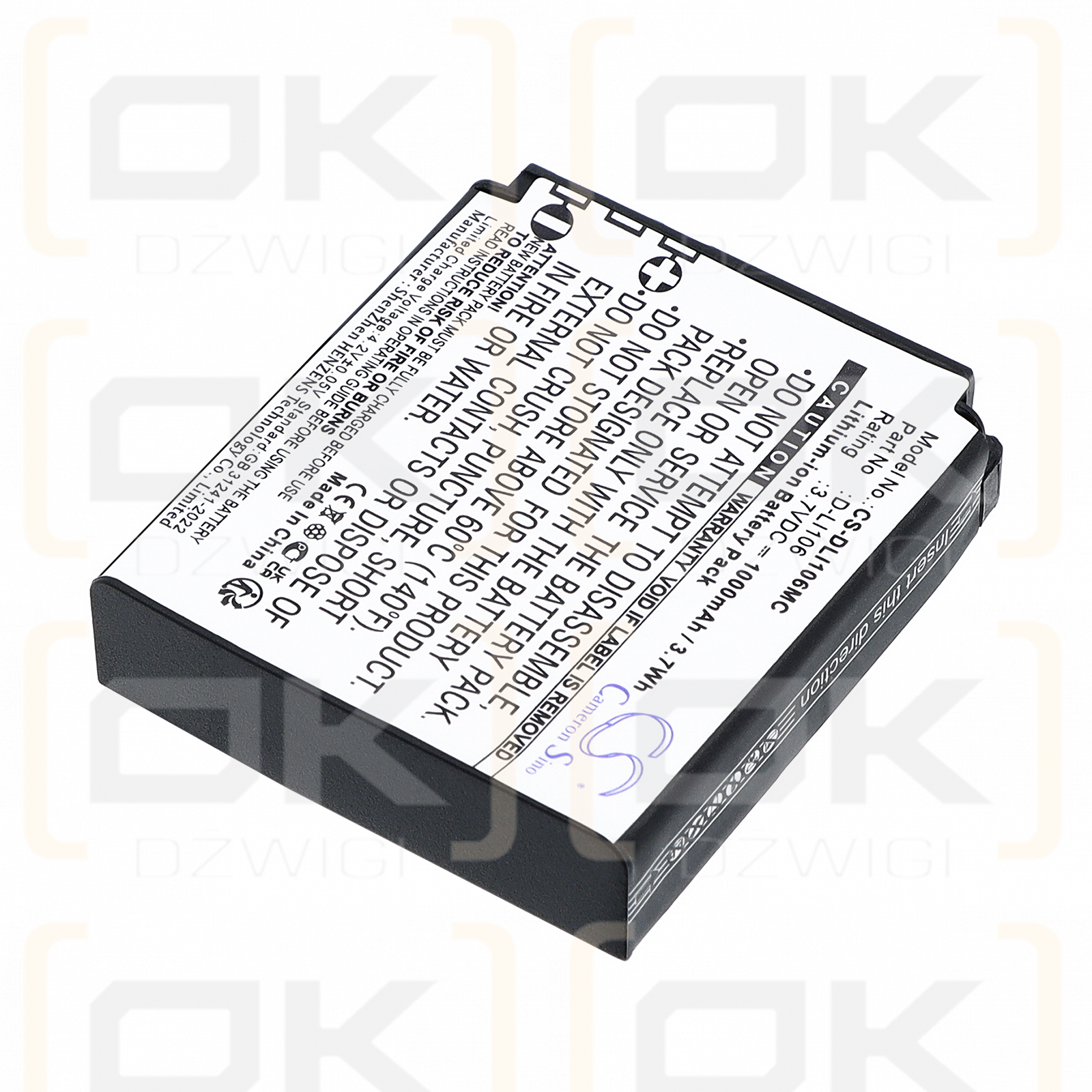 Batería de repuesto para Pentax MX-1 / D-LI106, 1000 mAh, iones de litio, 3,7 V (Cameron Sino)