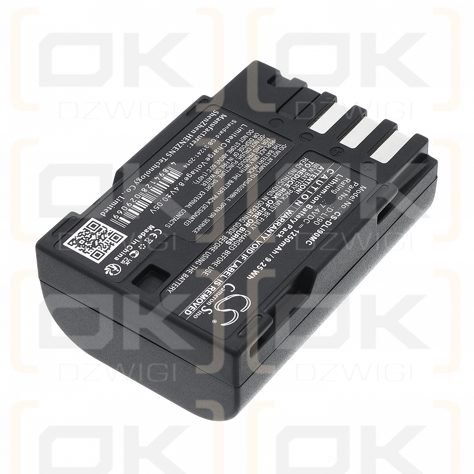 Ersatzakku für Pentax K5IIs / D-LI90 1250 mAh Li-Ion 7,4 V (Cameron Sino)