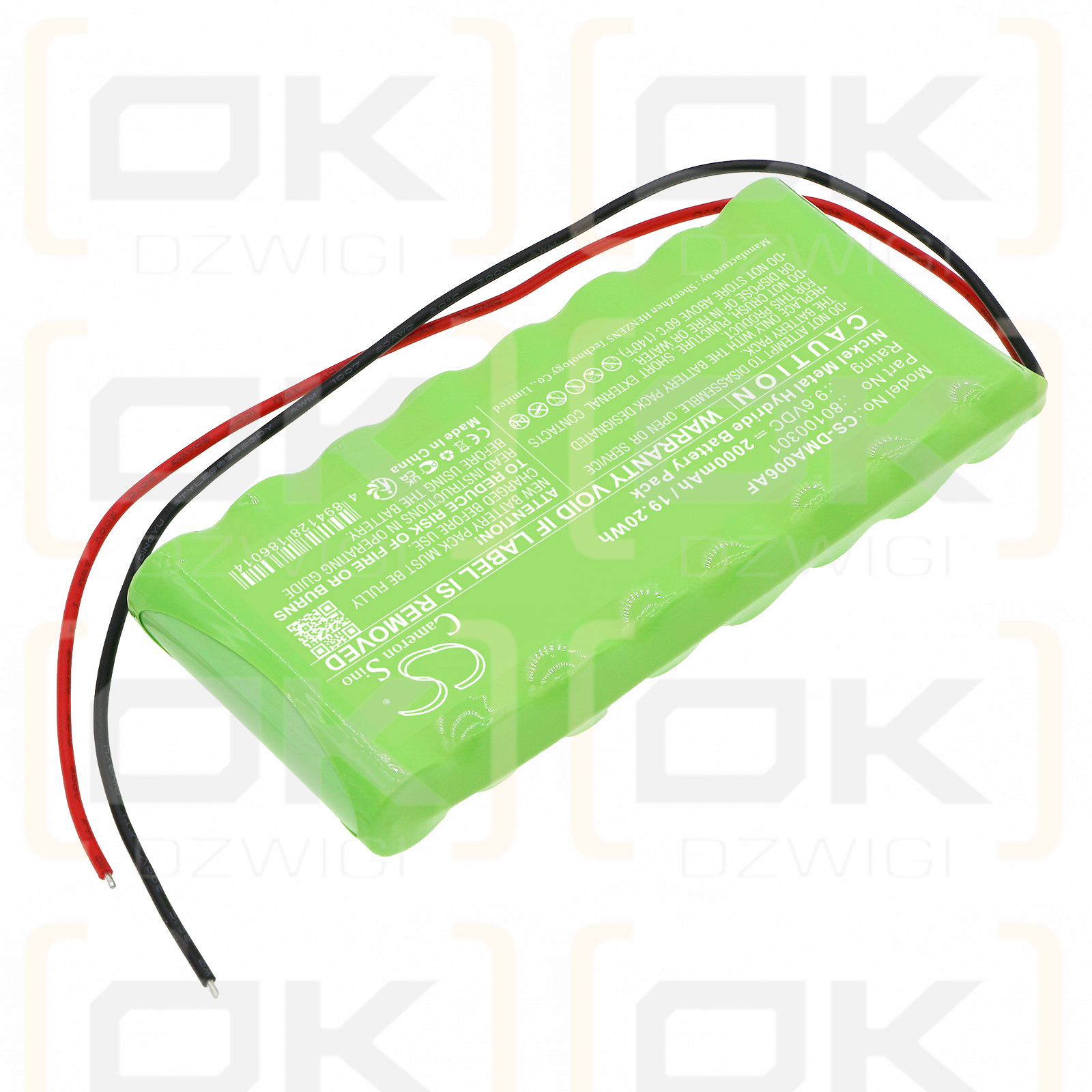 Dorma ATD006/80100301 2000mAh Ni-MH 9.6V (Cameron Sino)