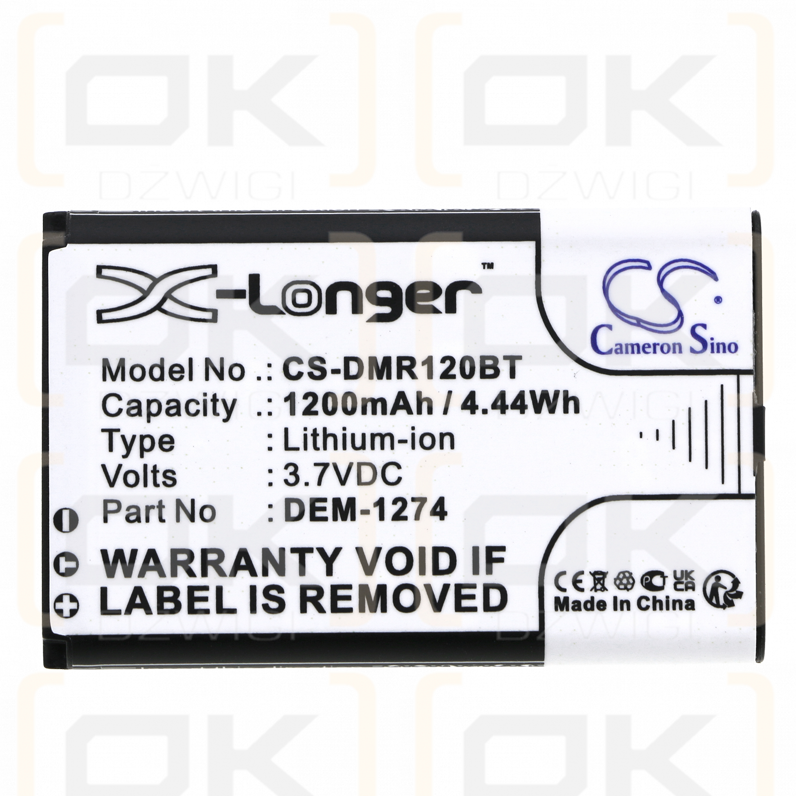 Magallanes K32RF / DEM-1274 1200mAh Li-ion 3.7V (Cameron Sino)