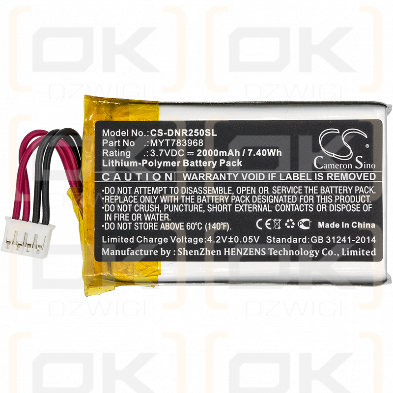 DeLorme T7V1315 / MYT783968 2000 mAh Li-Polymer 3,7 V (Cameron Sino)