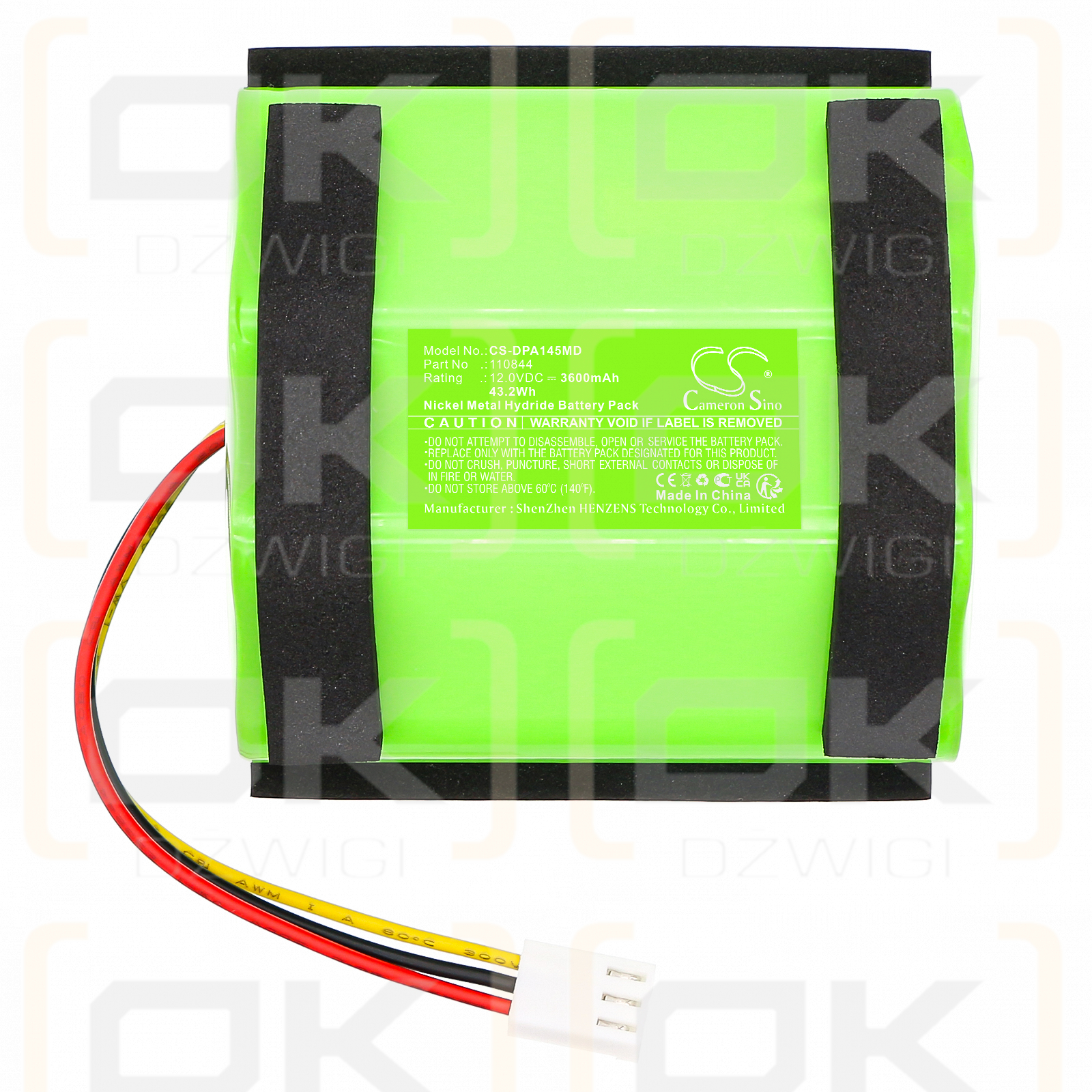 Mediwatch Portascan Ultrasound Bladder Scanner / 110844 3600mAh Ni-MH 12.0V (Cameron Sino)