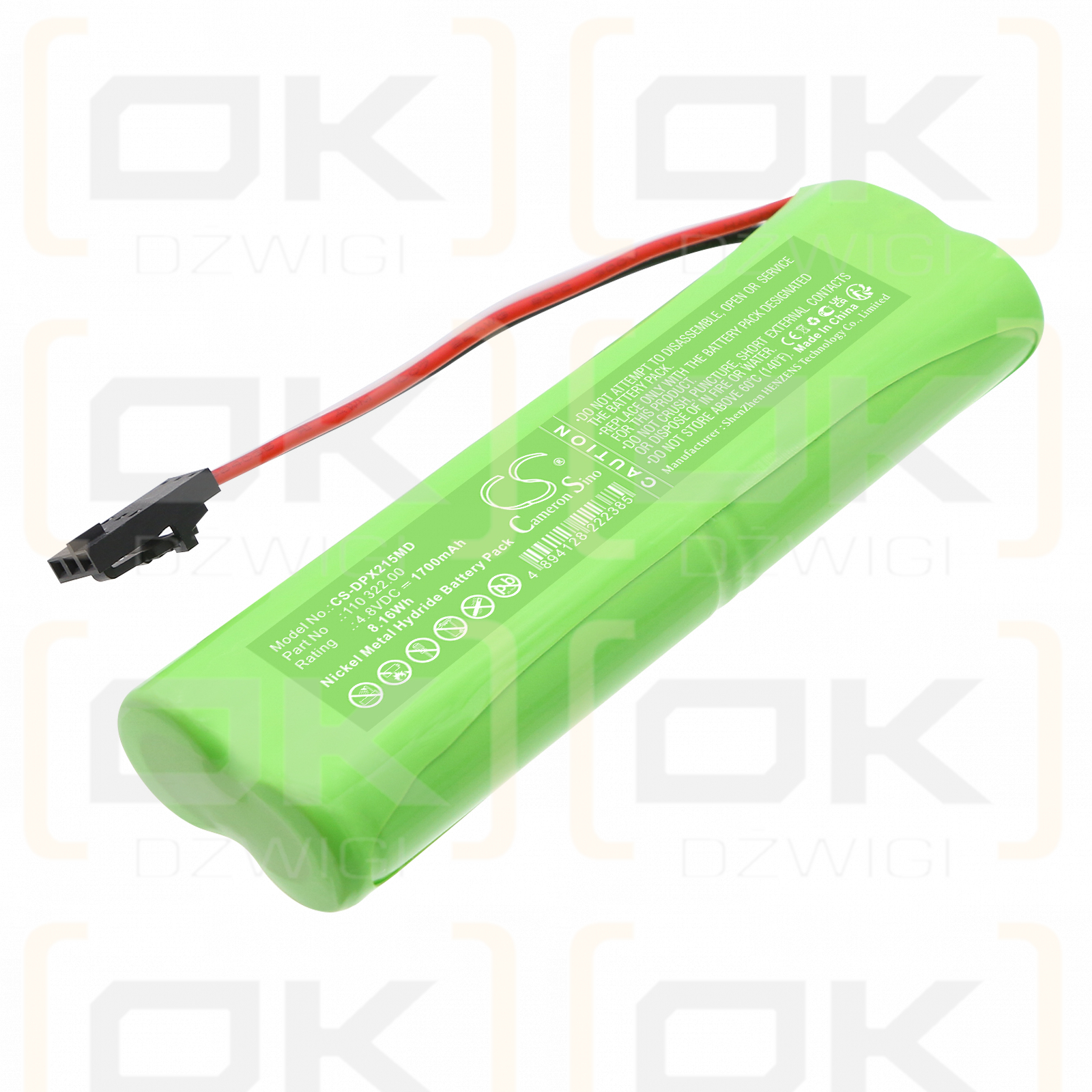 Dolphin medical pulse oximeter 2150 / 110 322.00 1700mAh Ni-MH 4.8V (Cameron Sino)