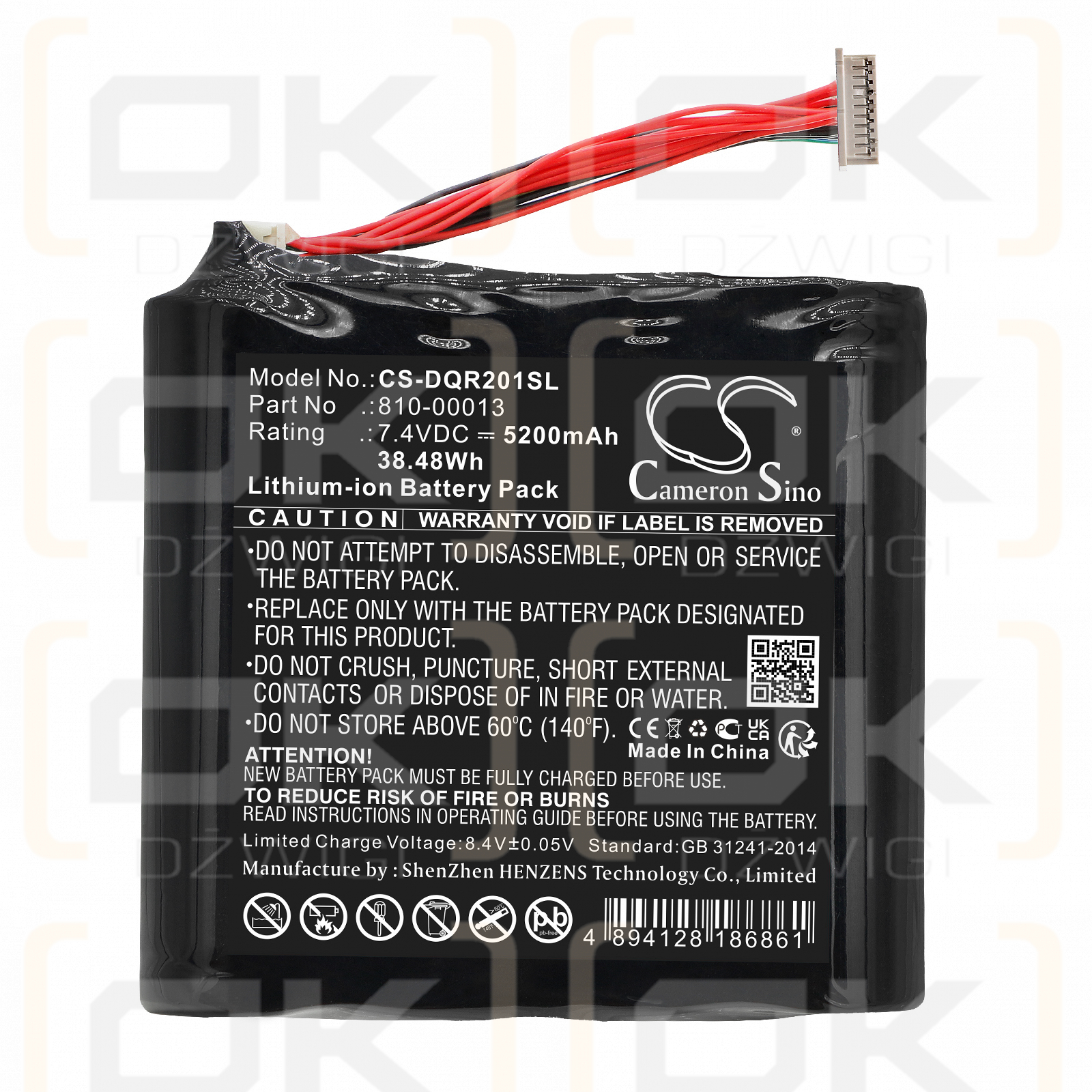 DAQRI DQR002001 / 810-00013 5200mAh Li-ion 7.4V (Cameron Sino)