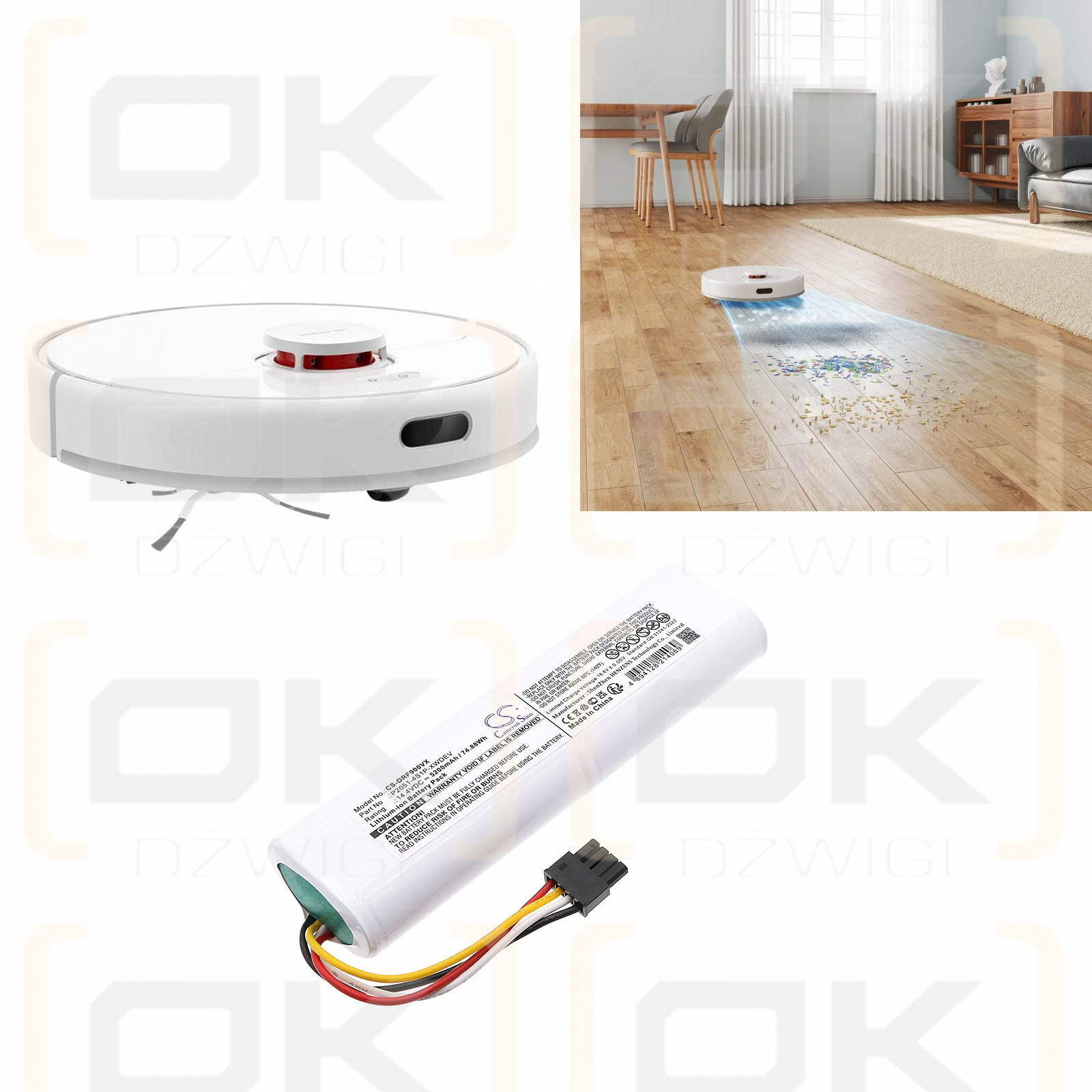 Dreame RLF22GA / P2051-4S1P-XWDEV 5200 мАч Li-ion 14,4 В (Cameron Sino)