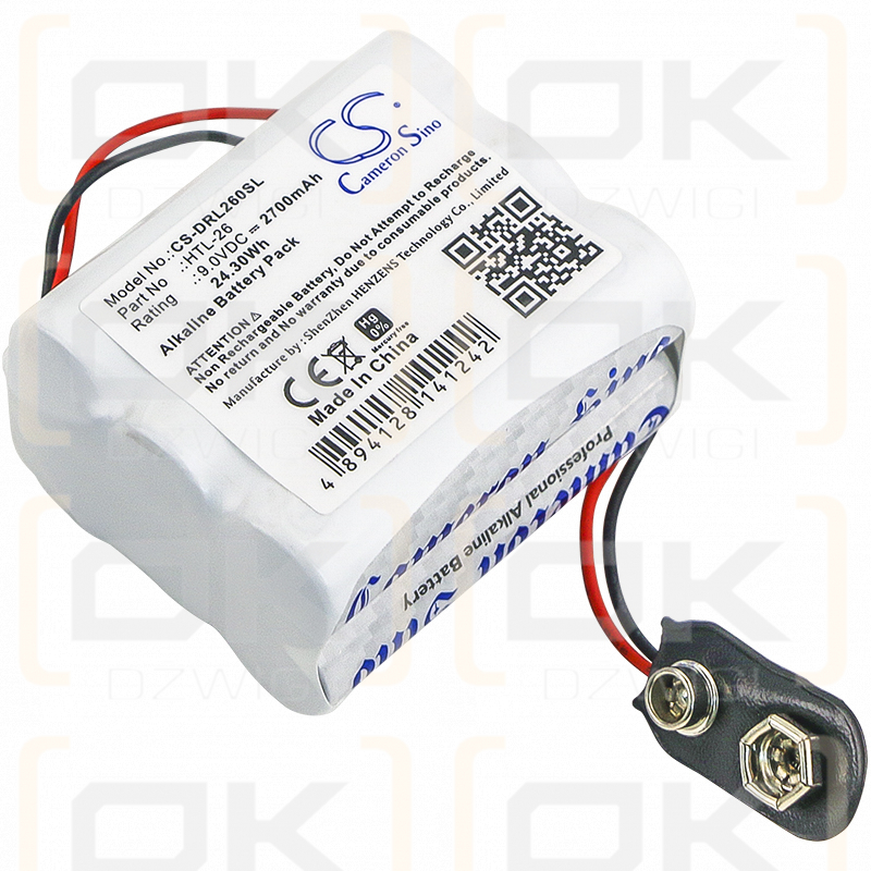 Vingcard 1200 / HTL-26 2700mAh Alkaline 9.0V (Cameron Sino)