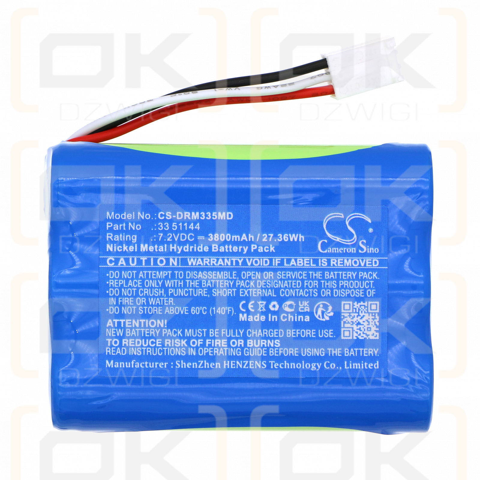 Drager PSS Merlin / 33 51144 3800mAh Ni-MH 7.2V (Cameron Sino)