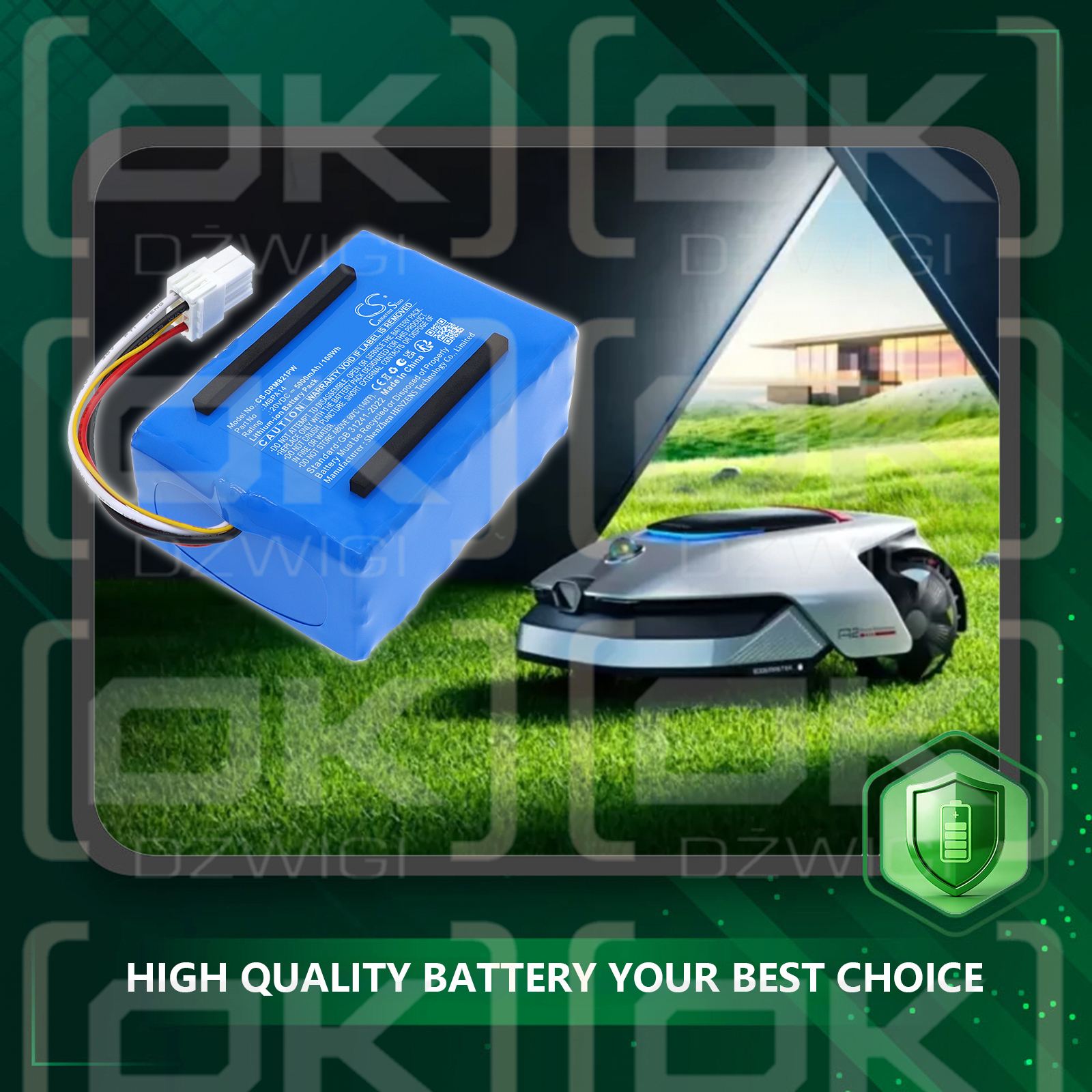 Replacement battery for Dreame MXXA8210 / MBPA14 5000 mAh Li-ion 20 V (Cameron Sino)