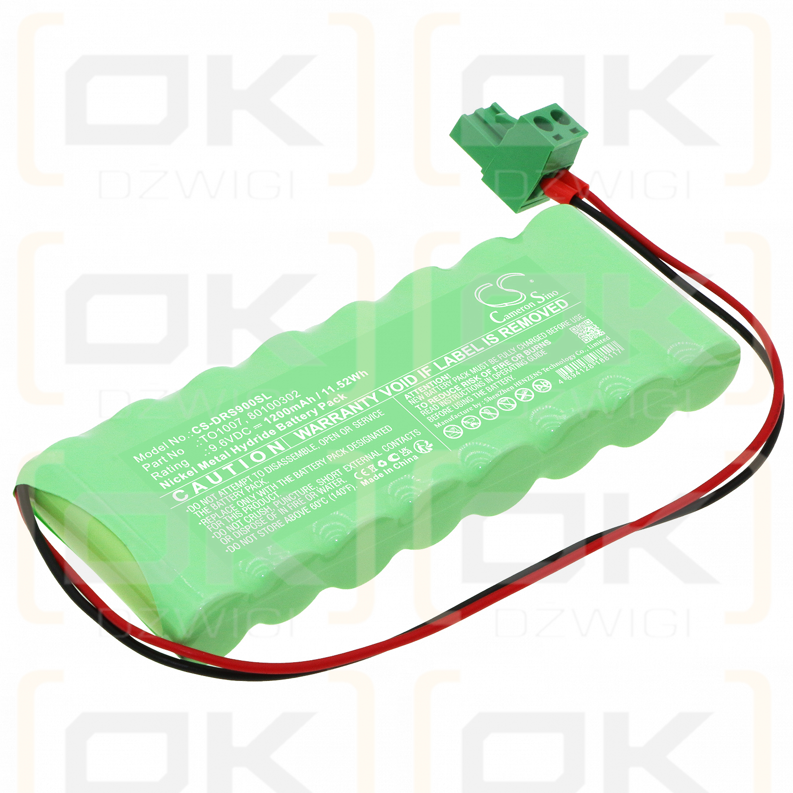 Dorma ADT007 / TO1007 1200 mAh Ni-MH 9,6 V (Cameron Sino)