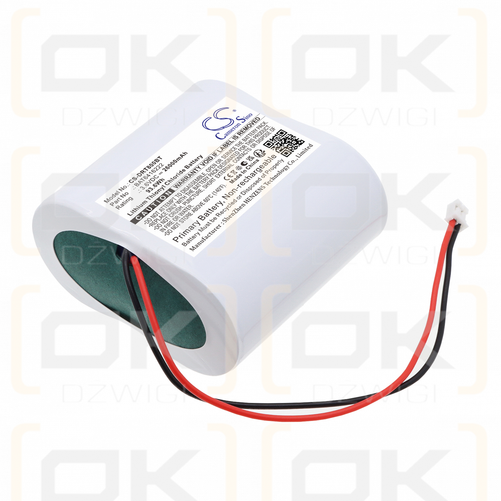Bateria zamienna do Delta Dore BP CS 8000 Tyxal+ / BAT6416222 26000 mAh Li-SOCl2 3.6 V (Cameron Sino)