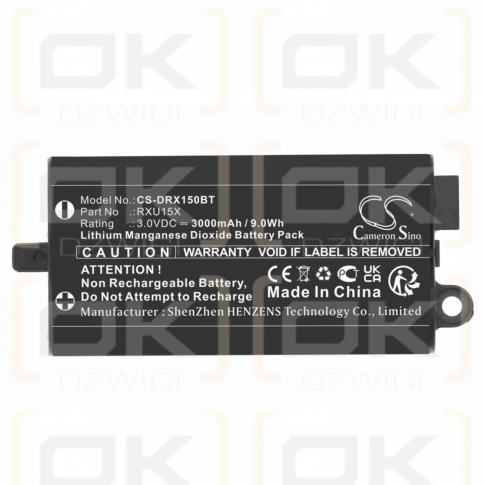 DAITEM SH156AX / RXU15X 3000mAh Li-MnO2 3.0V (Cameron Sino)