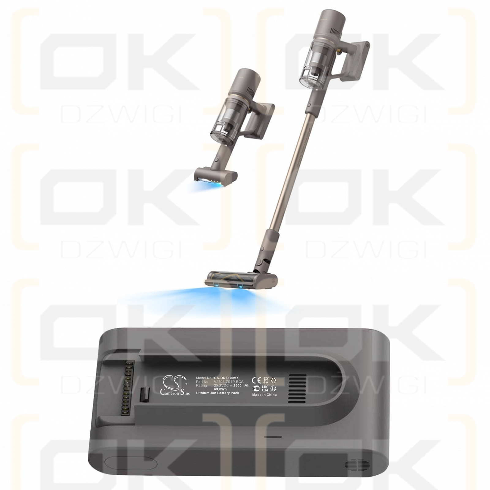 Dreame Z10 Station Cordless Stick Vacuum / V2308-7S1P-BCA 2500mAh Li-ion 25.2V (Cameron Sino)