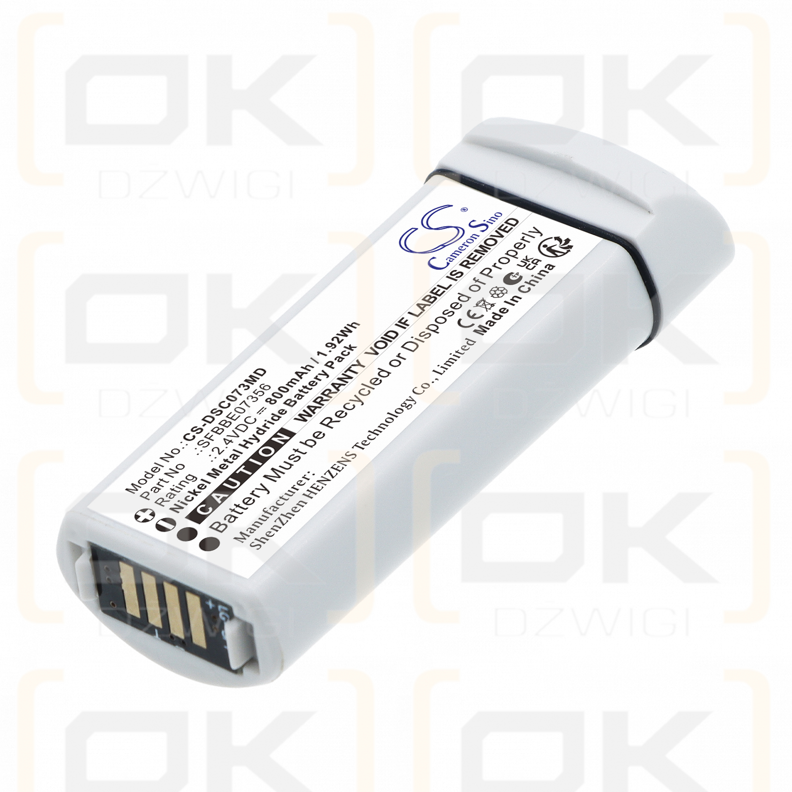 Сменный аккумулятор для Dentsply SmartLite Focus / SFBB100674 800 мАч Ni-MH 2,4 В (Cameron Sino)