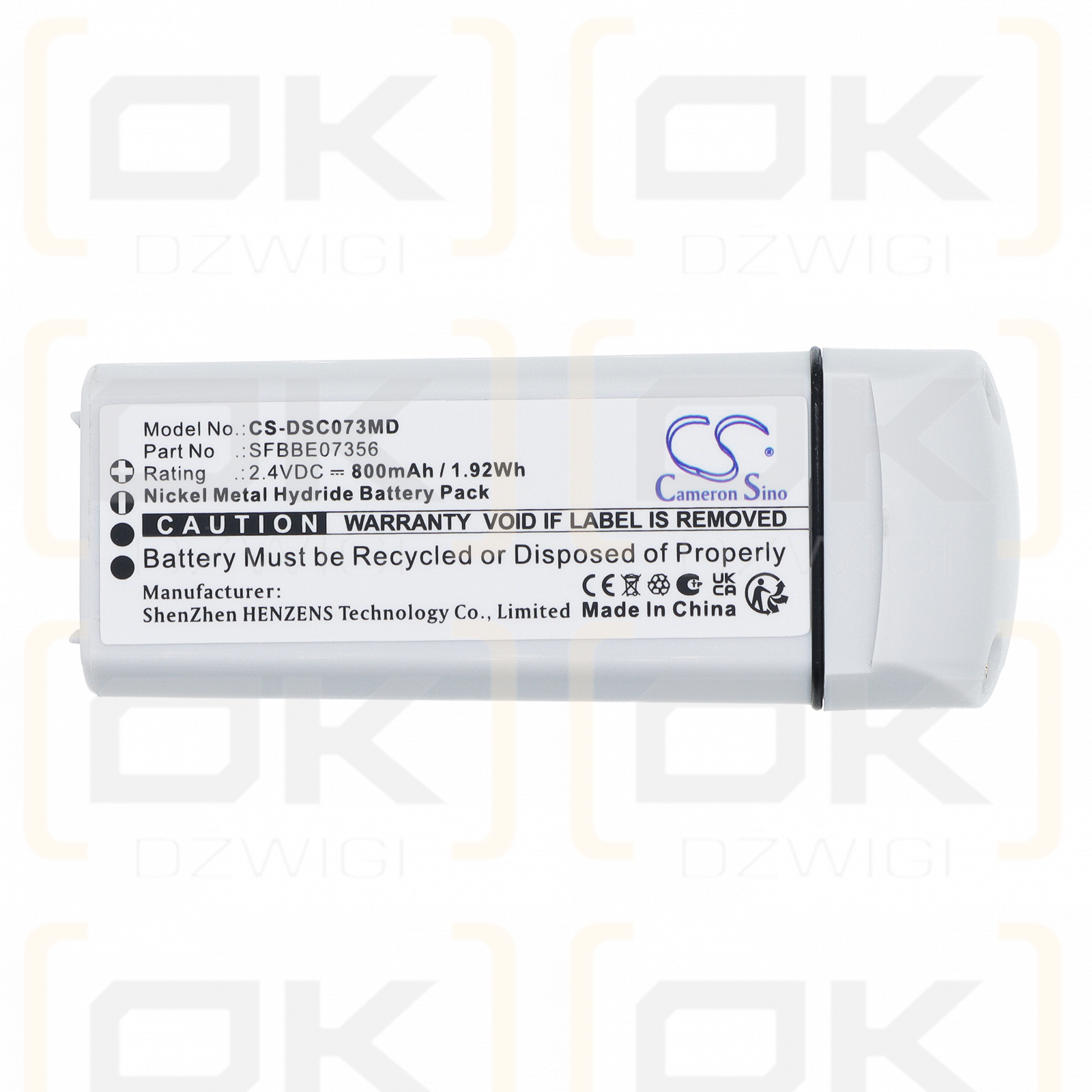 Сменный аккумулятор для Dentsply SmartLite Focus / SFBB100674 800 мАч Ni-MH 2,4 В (Cameron Sino)