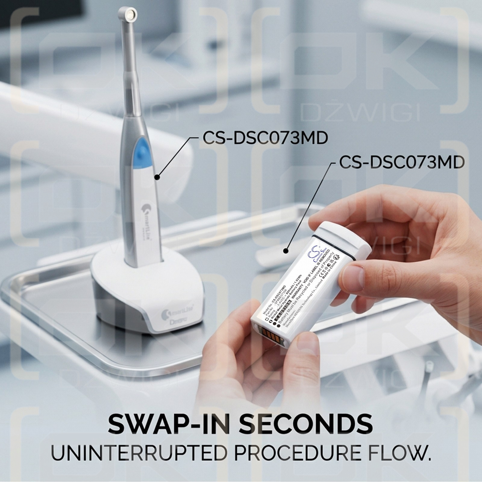 Сменный аккумулятор для Dentsply SmartLite Focus / SFBB100674 800 мАч Ni-MH 2,4 В (Cameron Sino)