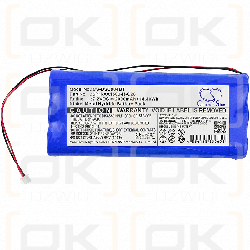 Sistema de seguridad DSC 9047 Powerseries / 6PH-AA1500-H-C28 2000mAh Ni-MH 7.2V (Cameron Sino)