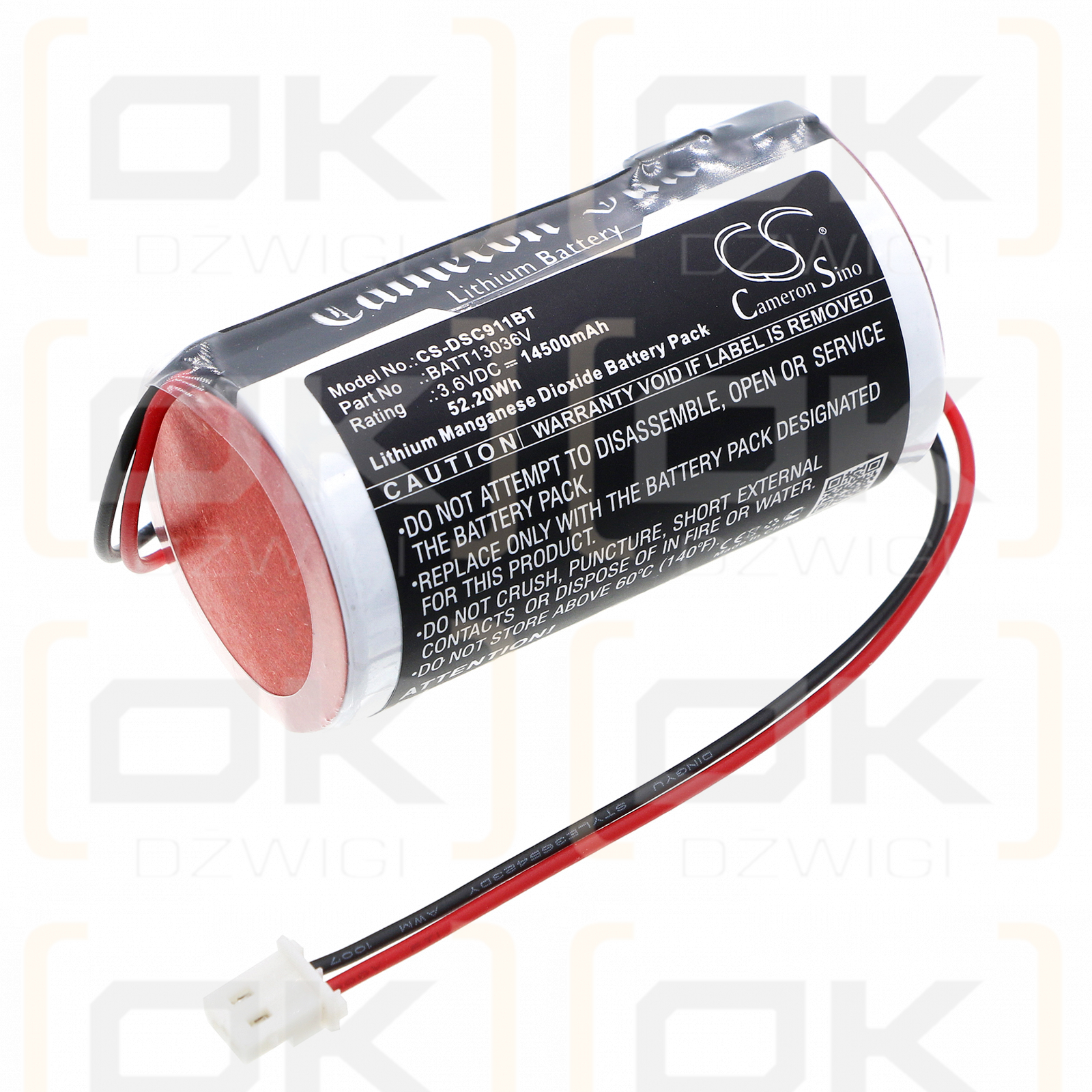 DSC PowerG wireless PG9911 sirens / BATT13036V 14500mAh Li-MnO2 3.6V (Cameron Sino)