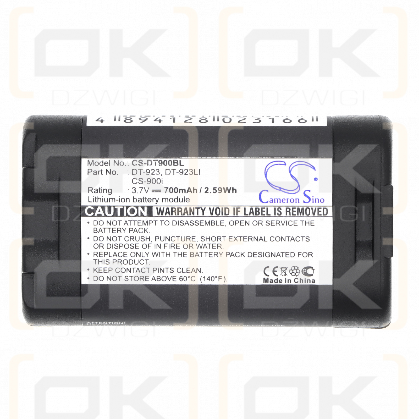 Casio DT-923LIB / DT-923 700 mAh Li-Ion 3,7 V (Cameron Sino)