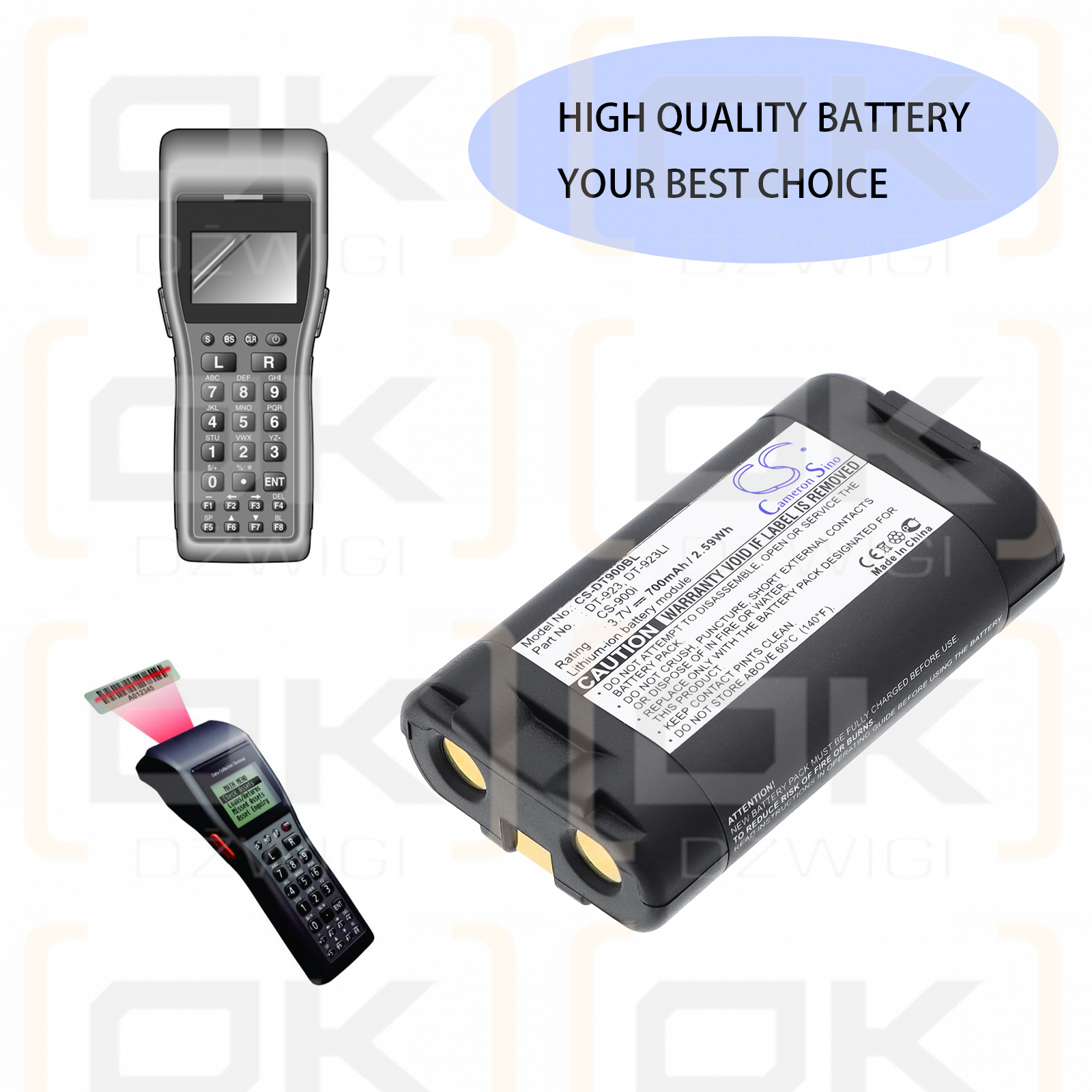 Casio DT-923LIB / DT-923 700 mAh Li-Ion 3,7 V (Cameron Sino)