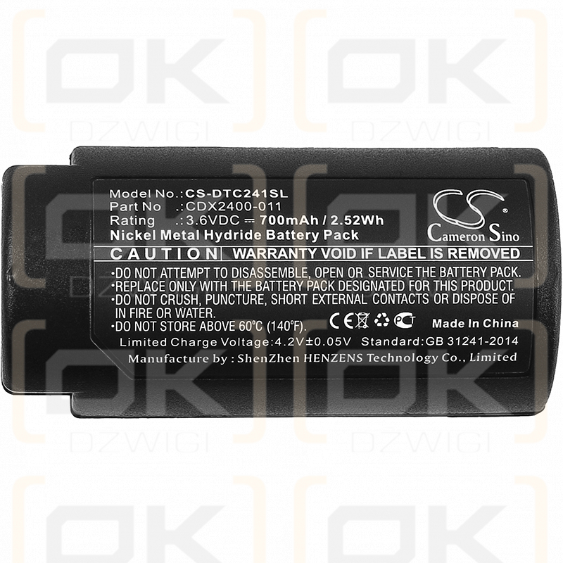 CorDex TP2410XP / CDX2400-011 700mAh Ni-MH 3.6V (Cameron Sino)