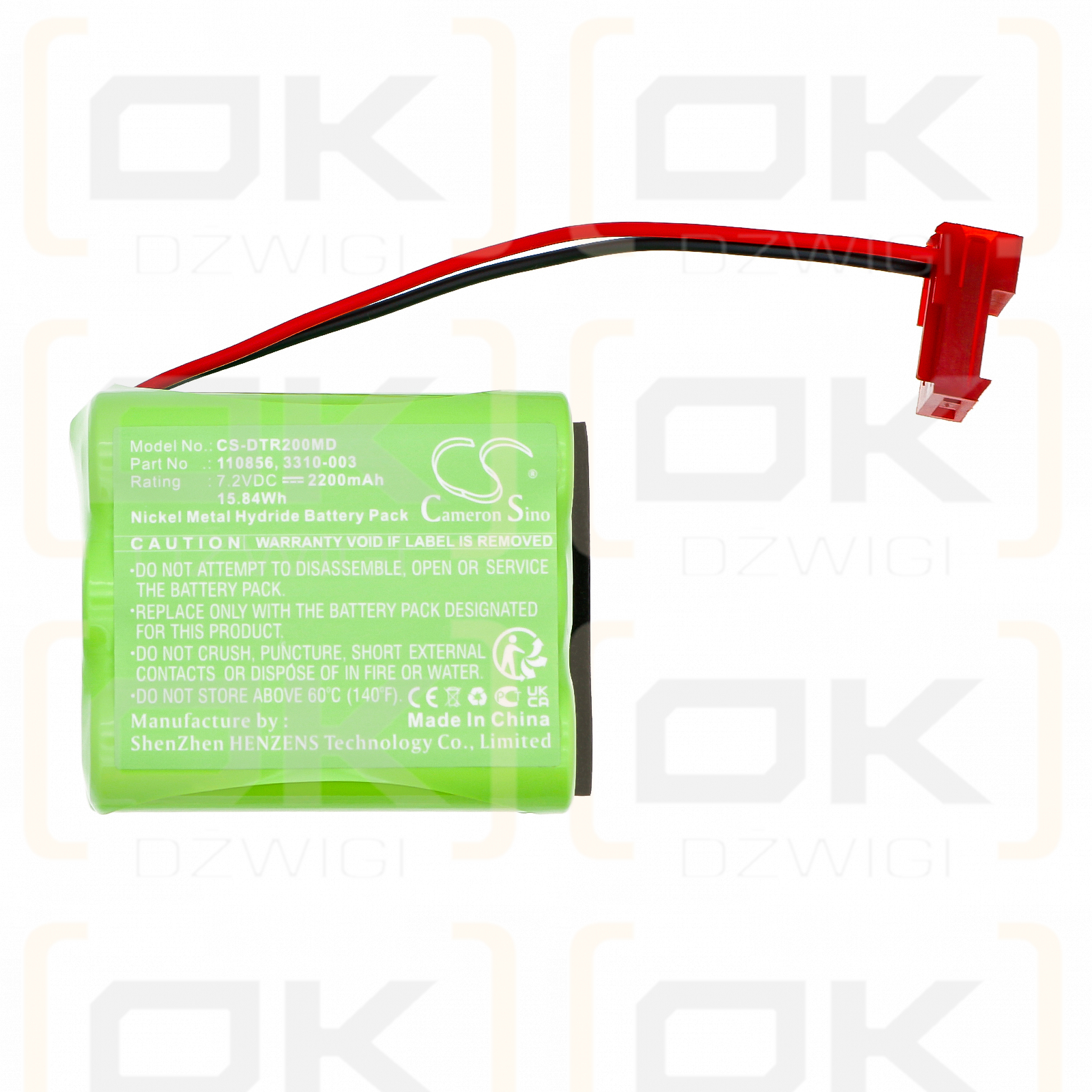 Datrend Oxitest Plus 7 SpO2 Simulator / 110856 2200mAh Ni-MH 7.2V (Cameron Sino)