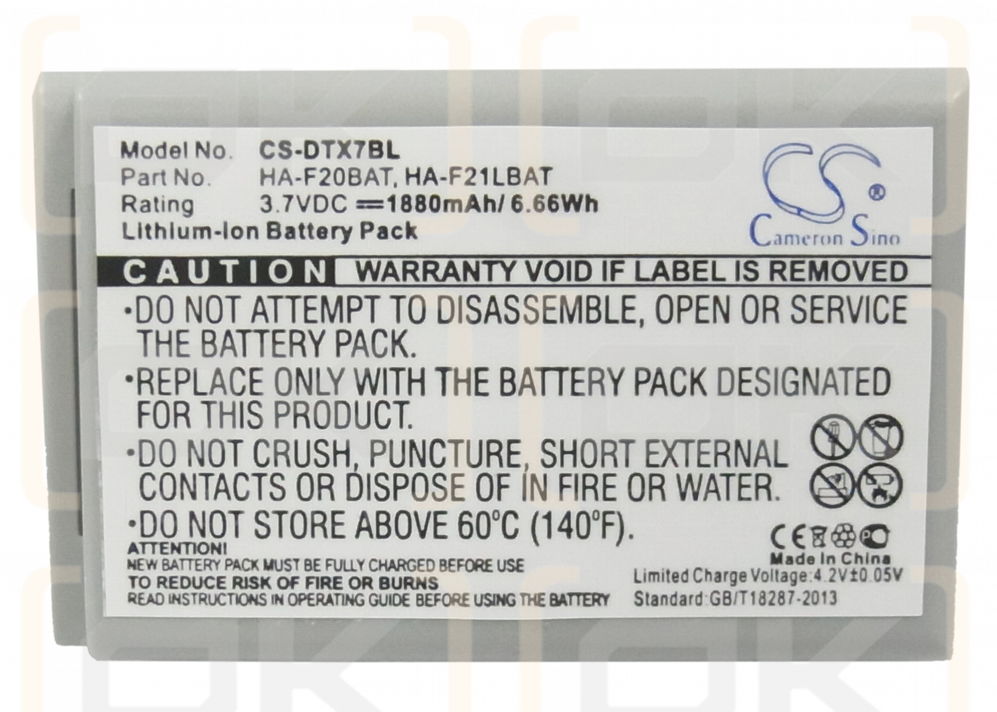 Casio DT-X7M10R / HA-F21LBAT 1880mAh Li-ion 3.7V (Cameron Sino)