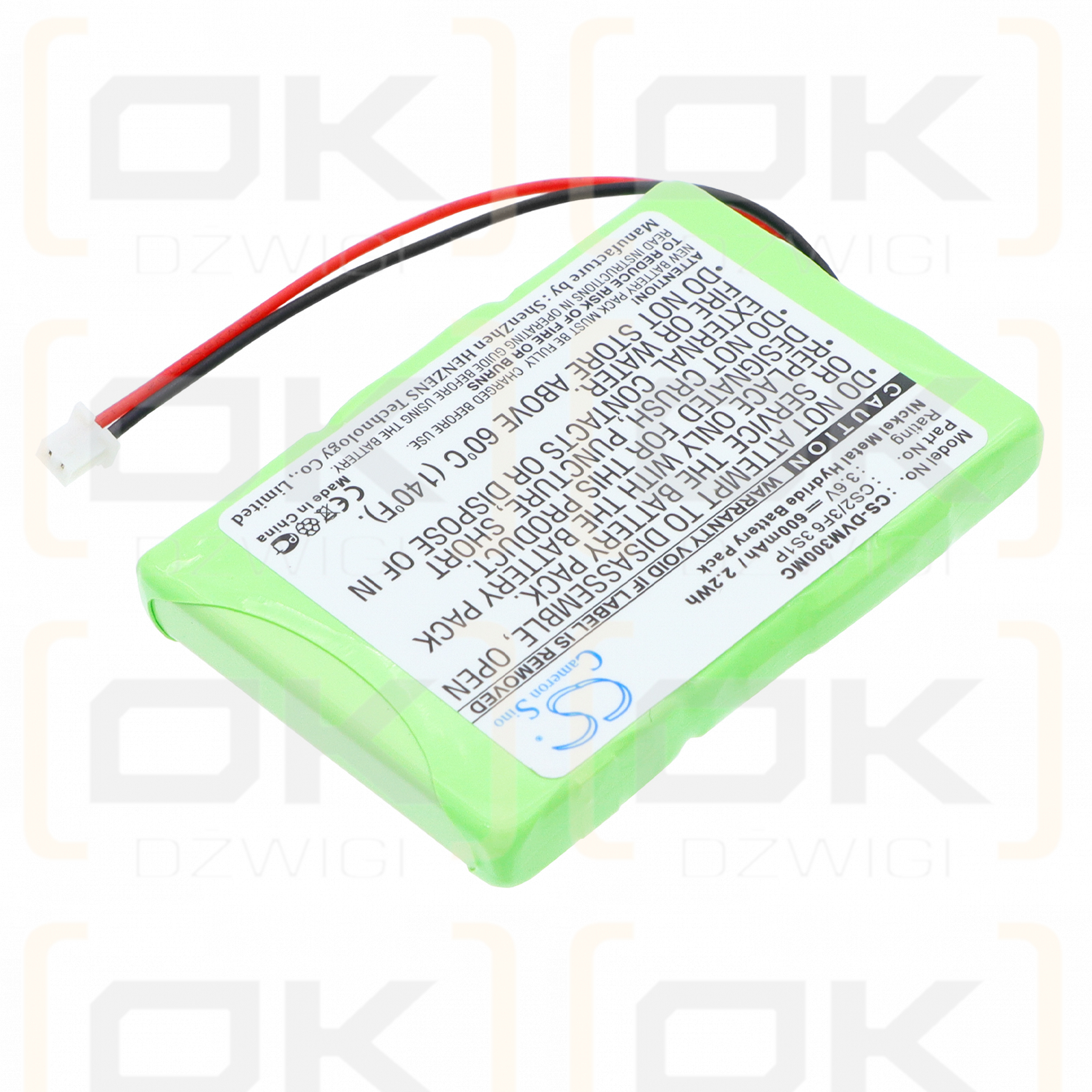 Digital Ally DVM 500 / CS2/3F6 3S1P 600 mAh Ni-MH 3,6 V (Cameron Sino)