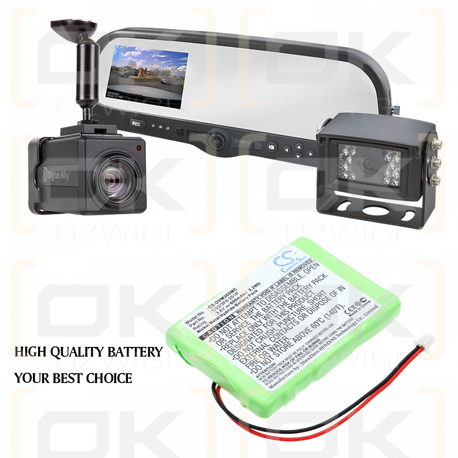 Digital Ally DVM 500 / CS2/3F6 3S1P 600 mAh Ni-MH 3,6 V (Cameron Sino)