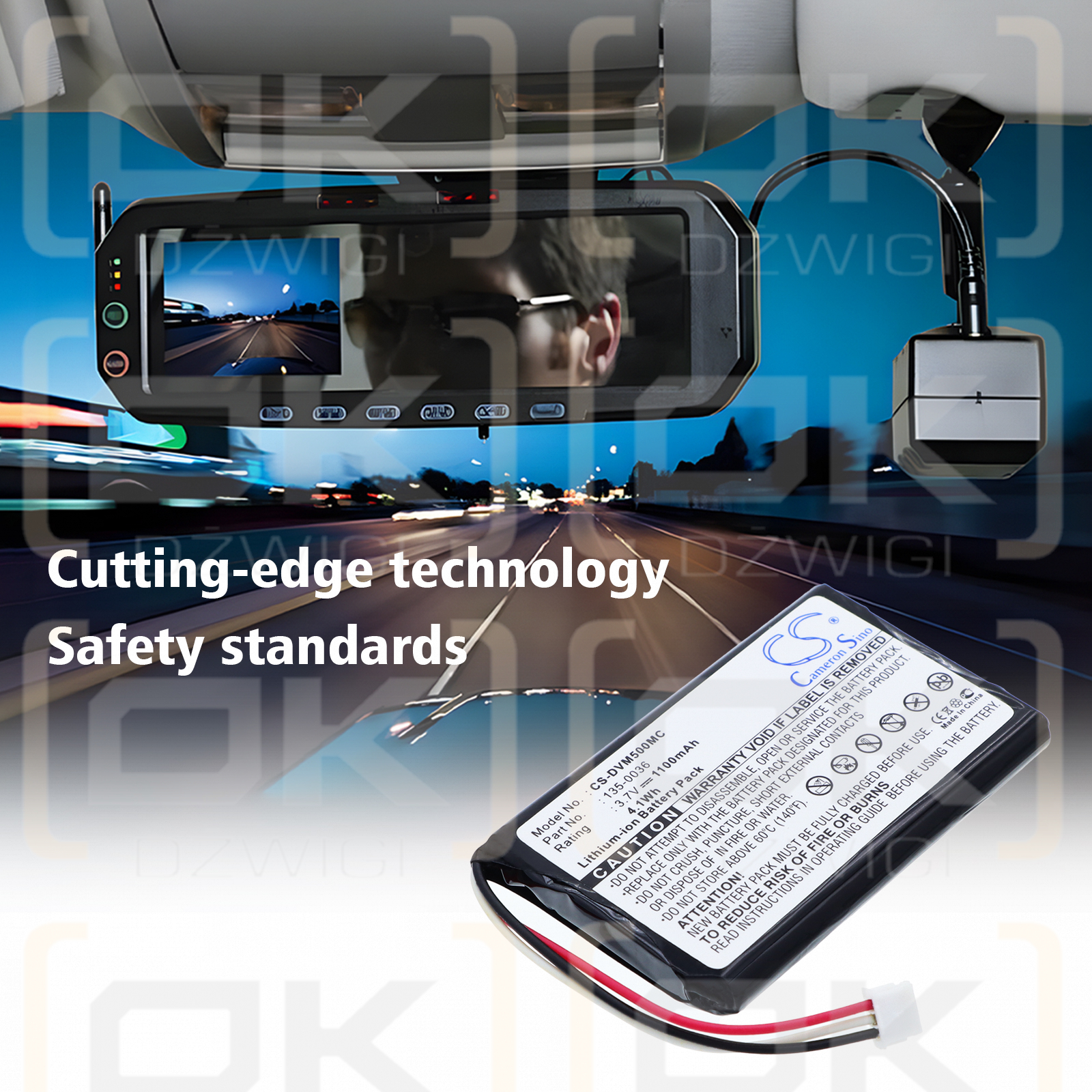 Digital Ally DVM-500 Plus / 135-0036 1100mAh Li-ion 3.7V (Cameron Sino)