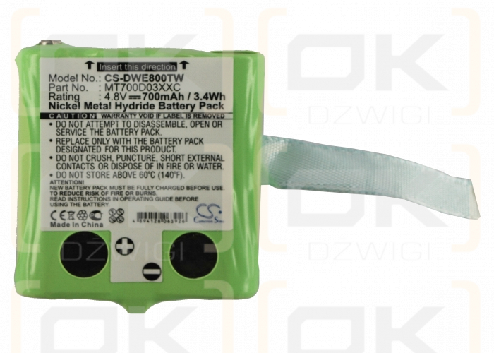 DeTeWe PMR8000 / MT700D03XXC 700 mAh Ni-MH 4,8 V (Cameron Sino)