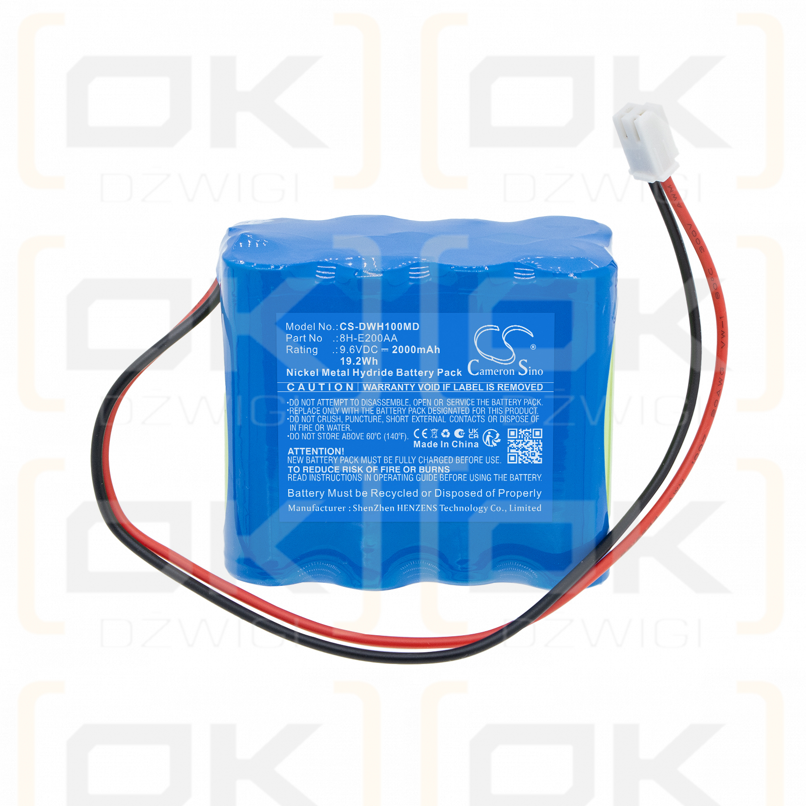 Сменный аккумулятор для DAIWHA MP-1000 / 8H-E200AA 2000 мАч Ni-MH 9,6 В (Cameron Sino)