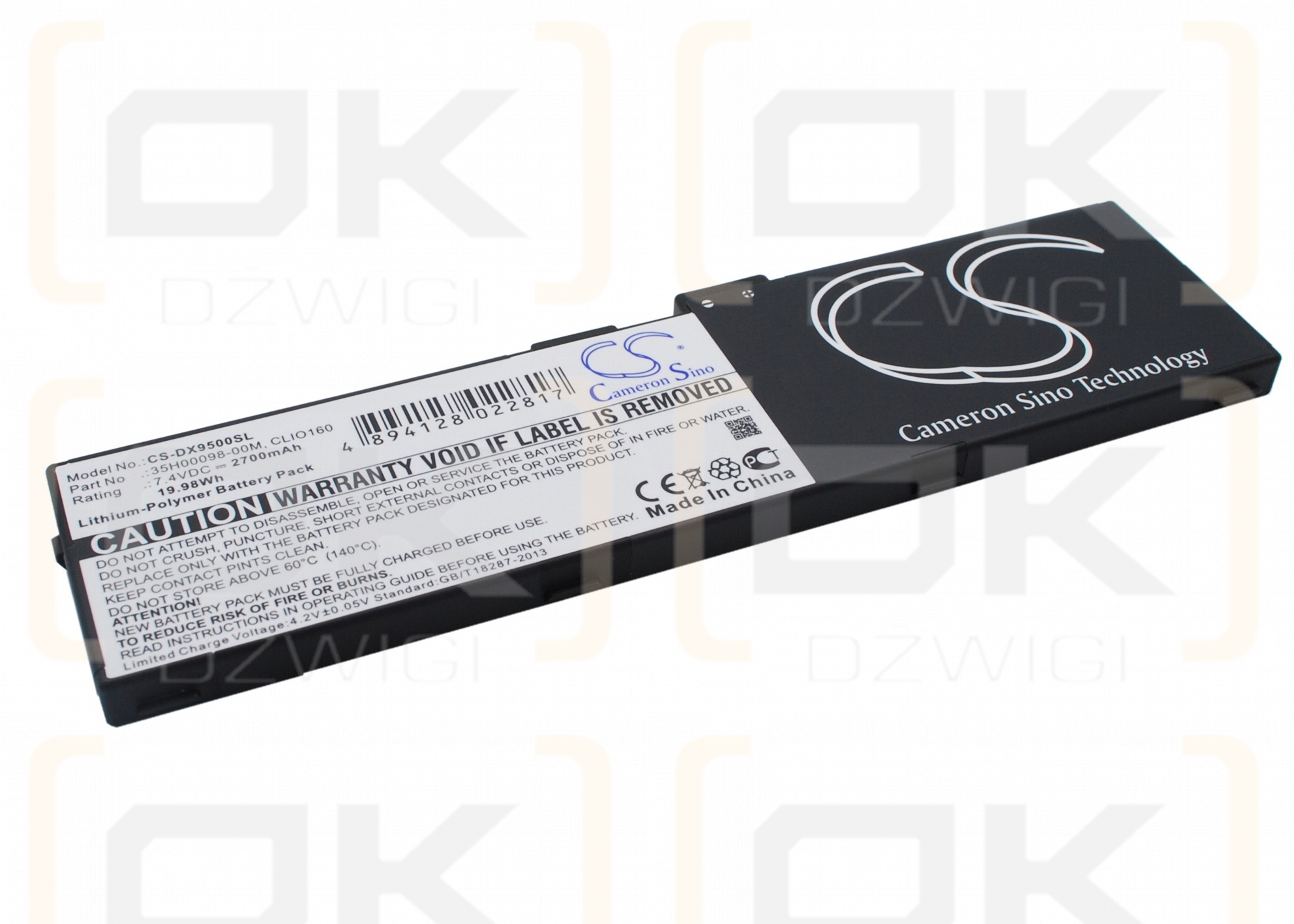 Batería de repuesto para HTC X9500 / CLIO160, 2700 mAh, polímero de litio, 7,4 V (Cameron Sino)
