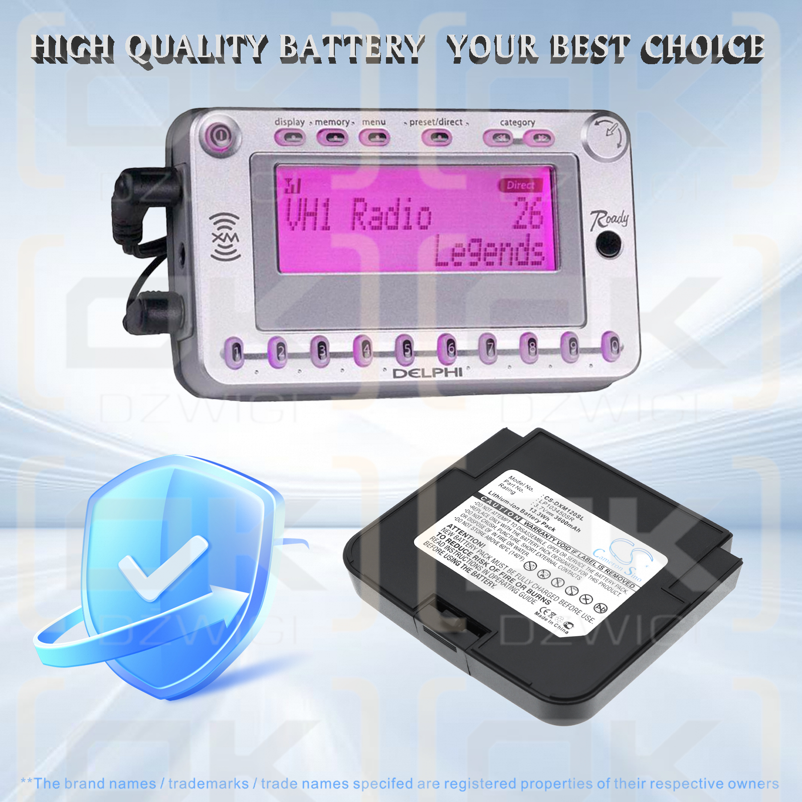 Delphi SA10120 / LP103450SR 3600 mAh Li-Ion 3,7 V (Cameron Sino)