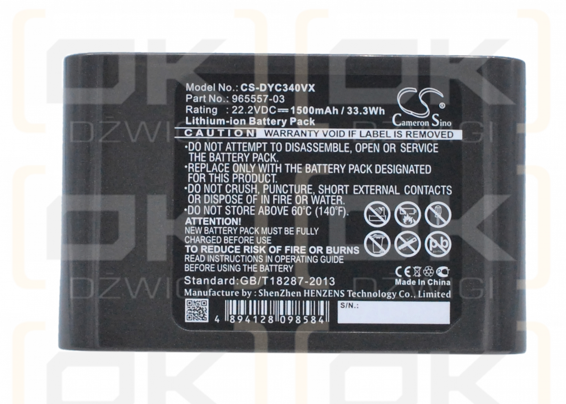 Dyson DC44 Animal / 965557-03 1500 mAh Li-Ion 22,2 V (Cameron Sino)