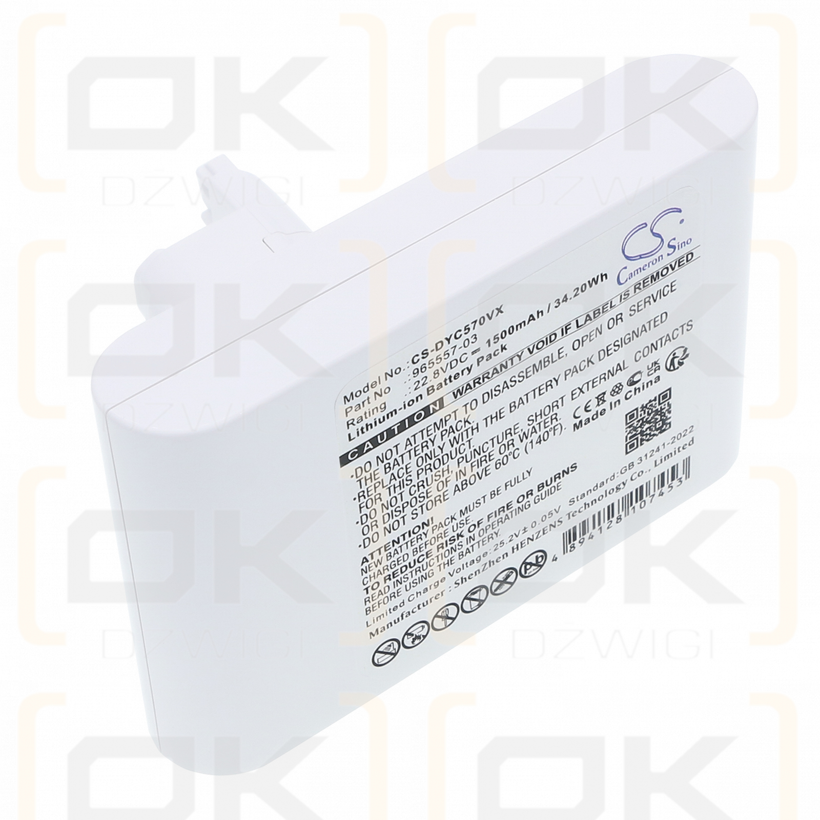Dyson DC57 / 965557-03 1500 mAh Li-Ion 22,8 V (Cameron Sino)