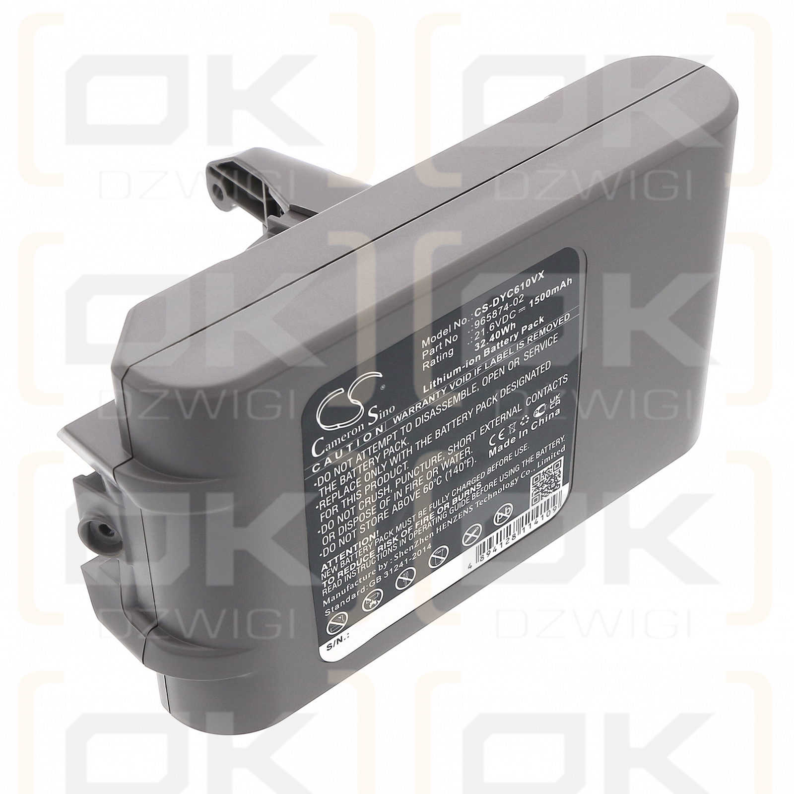 Dyson V6 Trigger / 965874-02 1500 mAh Li-Ion 21,6 V (Cameron Sino)
