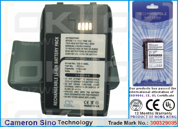 Batería de repuesto para HTC Canary / PC26A 1150 mAh Li-ion 3.7 V (Cameron Sino)