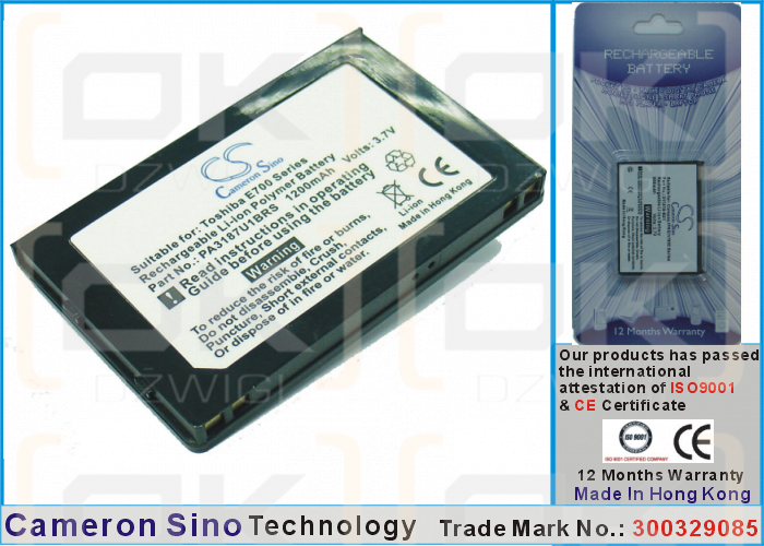 Bateria zamienna do Toshiba E755 / PA3187U-1BRS 1200 mAh Li-Polymer 3.7 V (Cameron Sino)