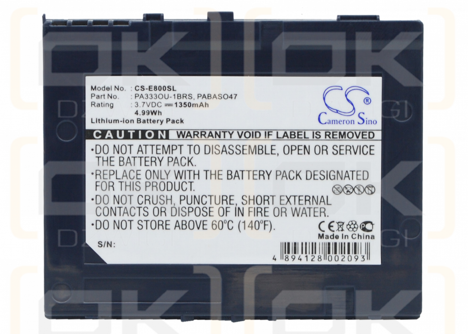 Bateria zamienna do Toshiba E830 Wifi / PA3330P-1BAS 1350 mAh Li-ion 3.7 V (Cameron Sino)