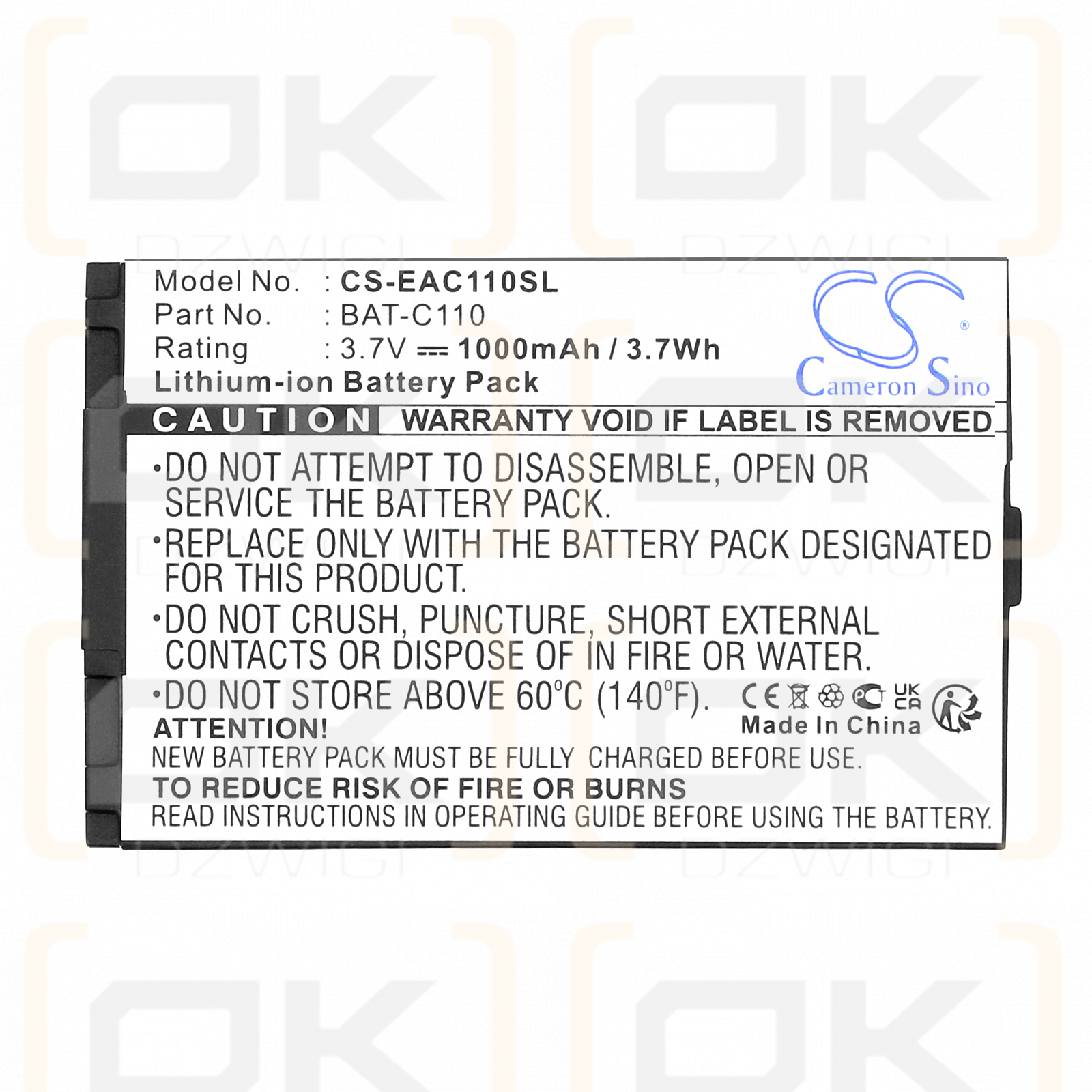 Emporia C131 / BAT-C110 1000mAh Li-ion 3.7V (Cameron Sino)